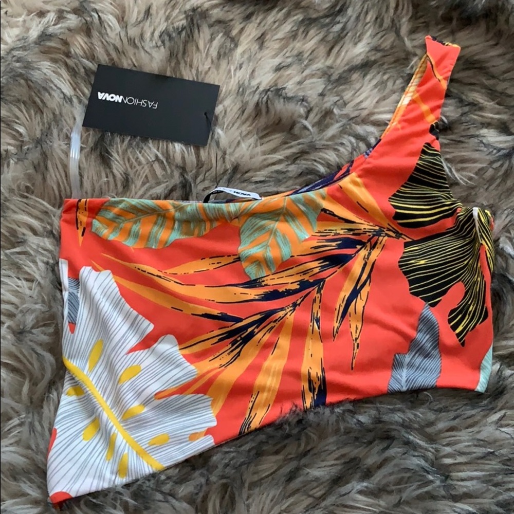 Tropical Resort One shoulder top